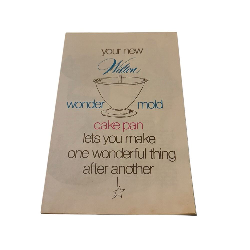 Vintage 1974 Wilton Wonder Mold Cake Pan Advertising Recipe Brochure Kitchen